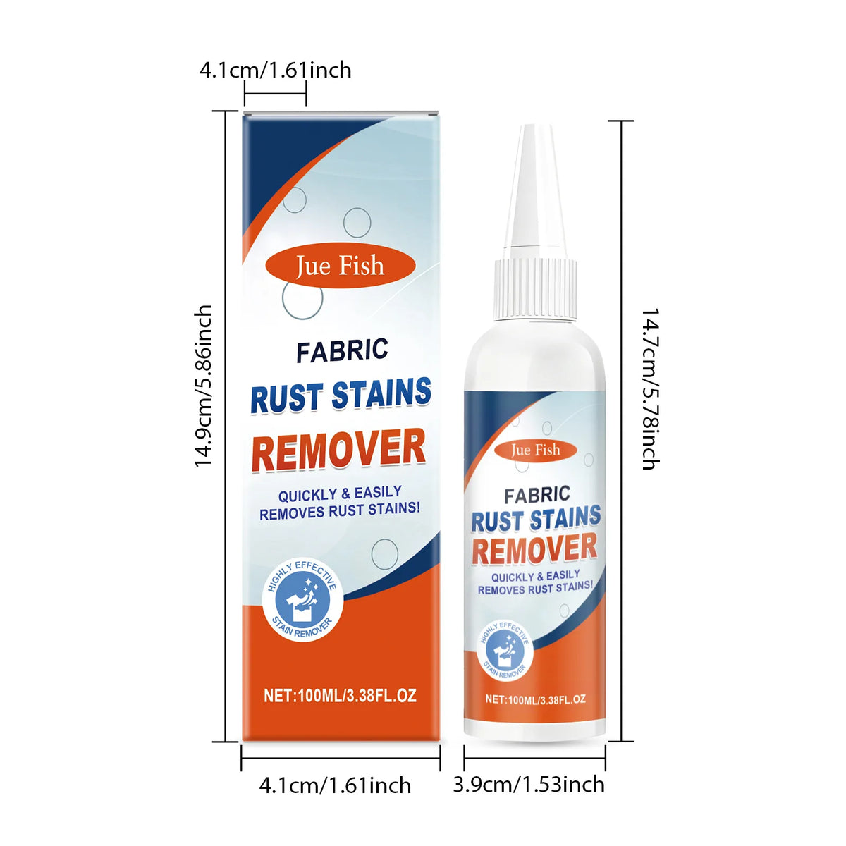 Fabric Rust Remover Liquid – Gentle Stain Remover for Clothes