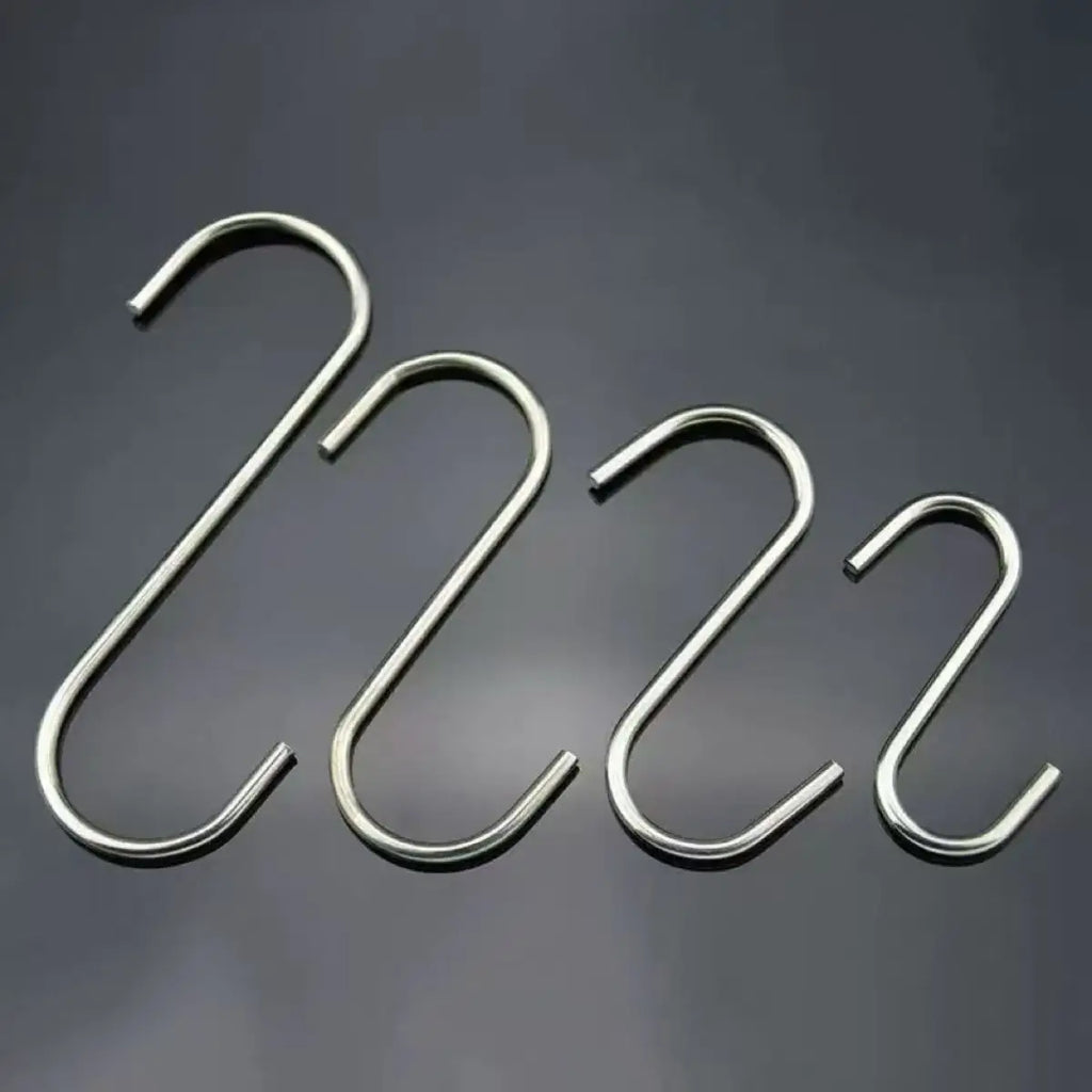 10-Pack Large Stainless Steel S-Hooks for Kitchen & Bathroom