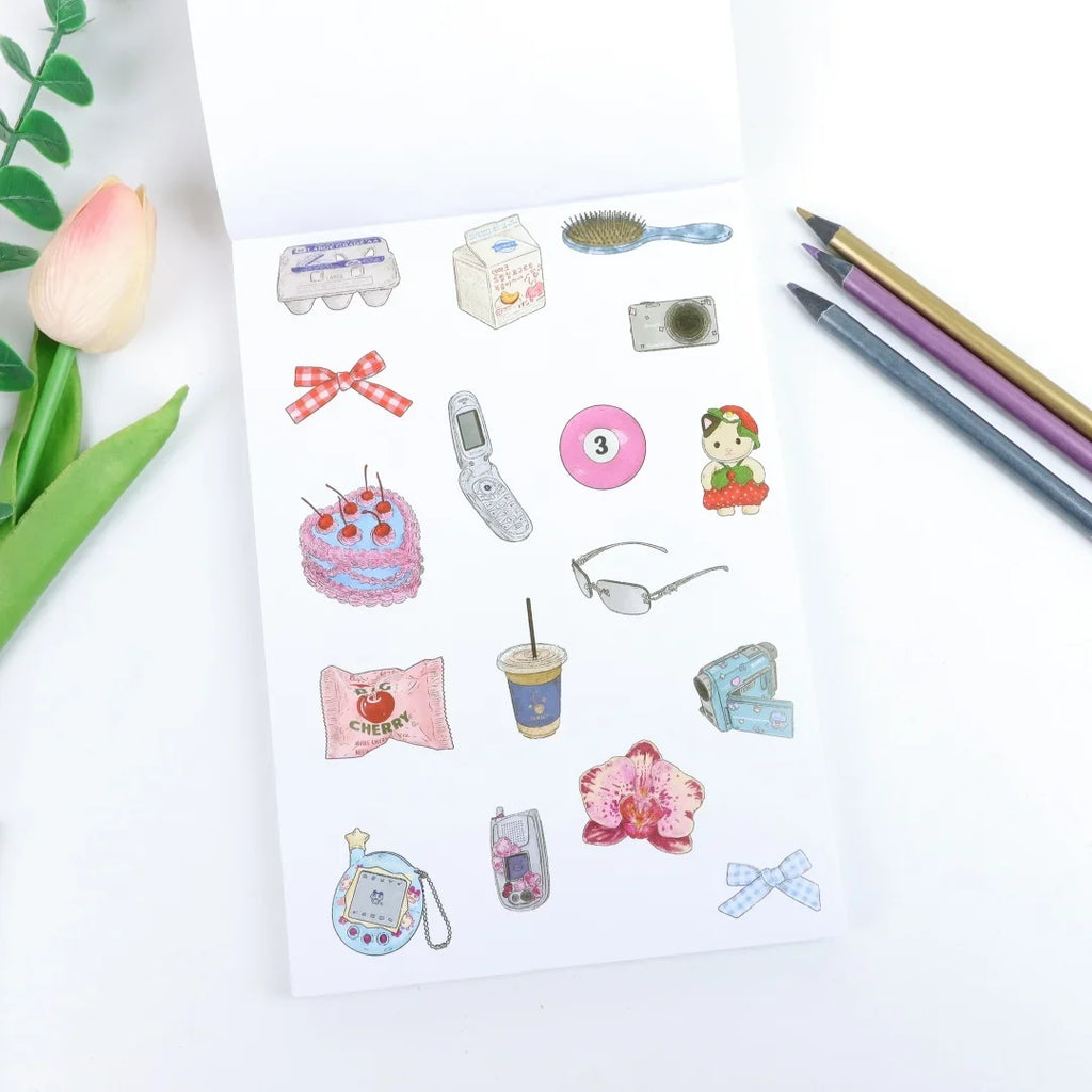 Girlhood Sticker Book Fruity Icons Pastel Letters Tickets DIY
