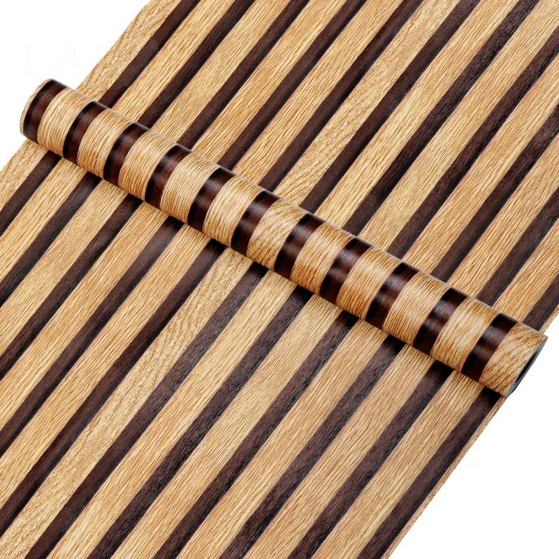 Wood Grain Peel & Stick Wallpaper – Waterproof PVC Wall Sticker 45cm