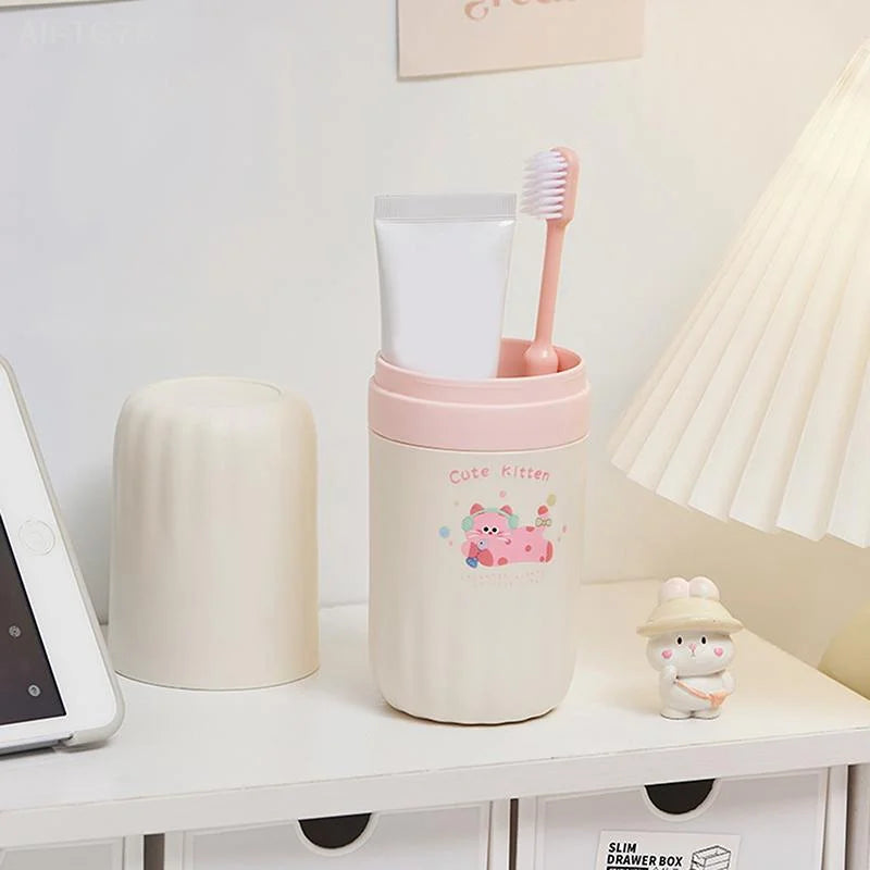 Portable Travel Toothbrush & Toothpaste Case with Rinse Cup
