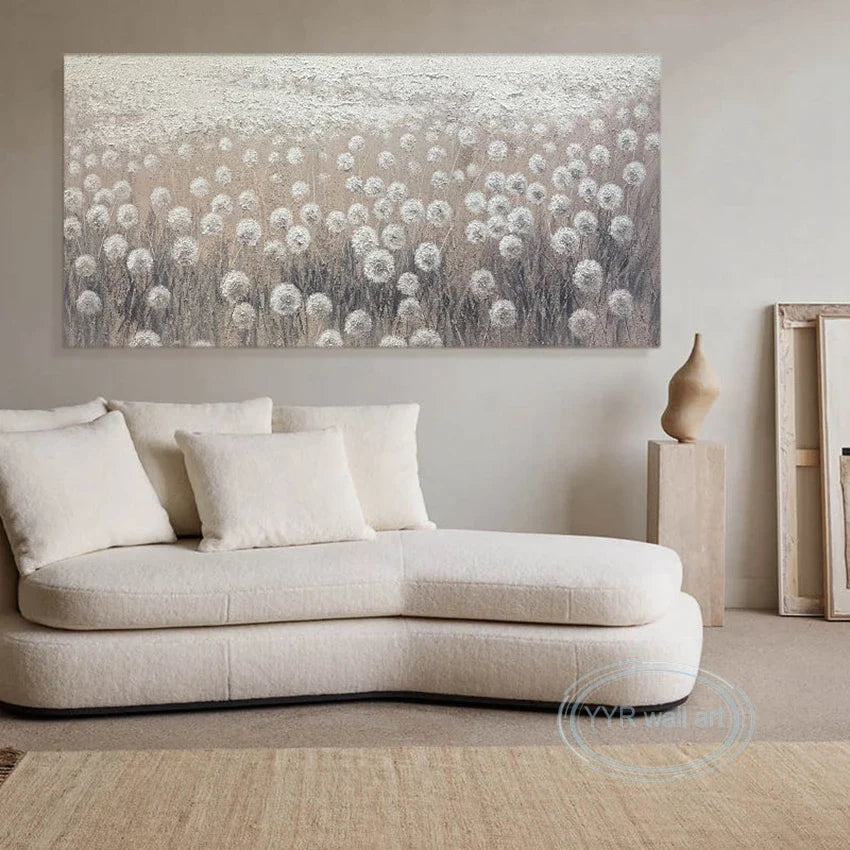 Abstract Edelweiss Hand-Painted Oil Painting Canvas Wall Art