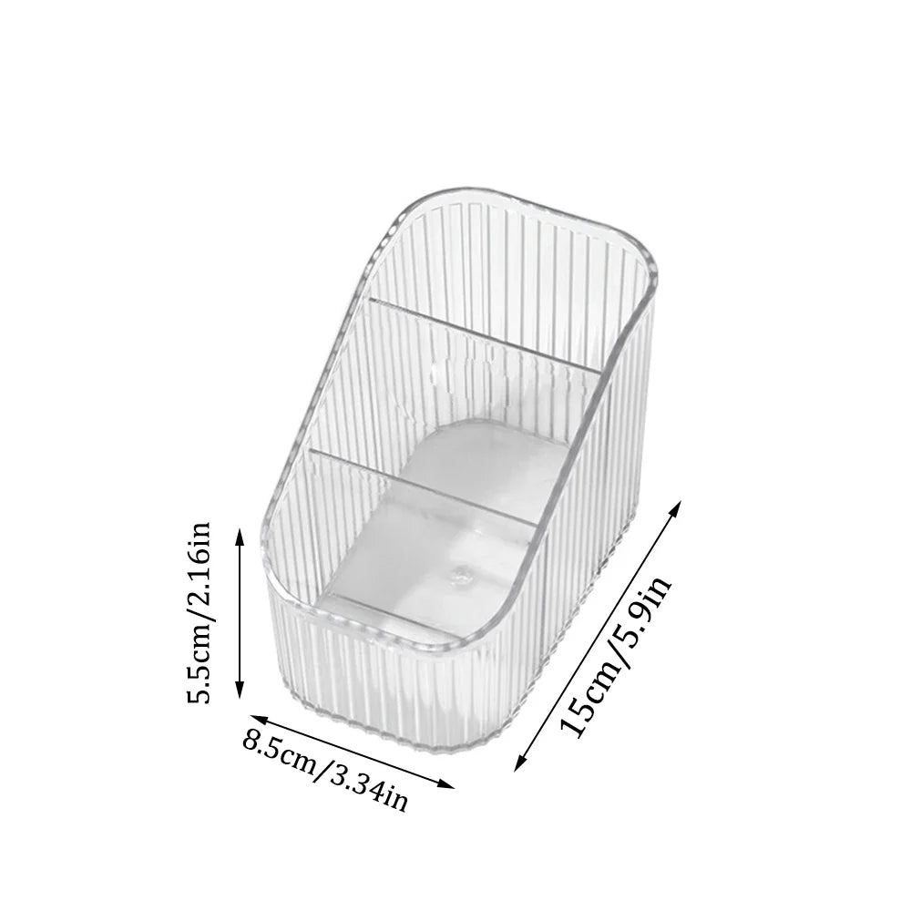 Acrylic Multi-Grid Makeup & Nail Tool Desktop Organizer Box