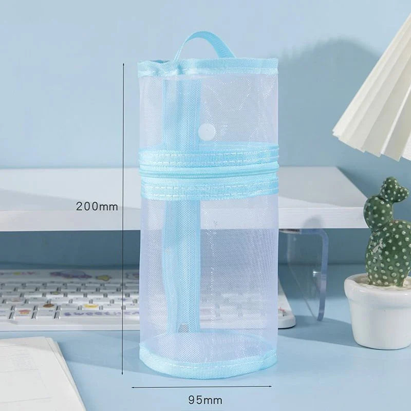 Mesh Makeup Brush Bag – Travel Stand-Up Holder & Pouch