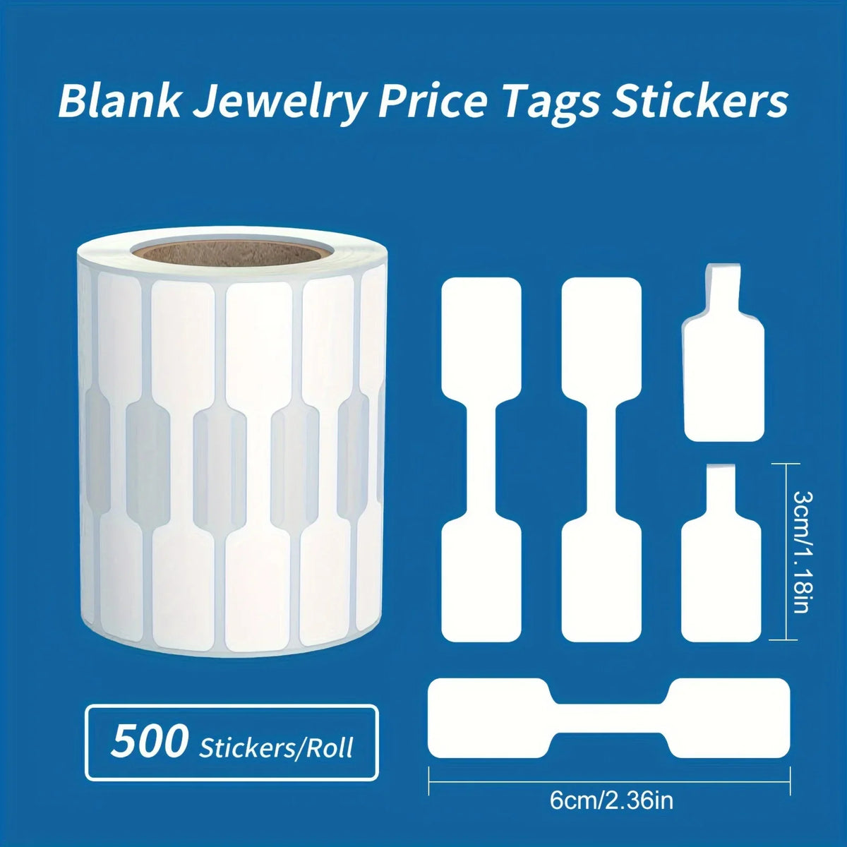 Self-Adhesive Dumbbell Jewelry Price Tags – Blank White Labels