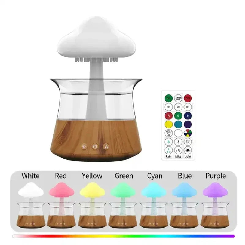 Ultrasonic Essential Oil Diffuser & Humidifier | Rain Night Light