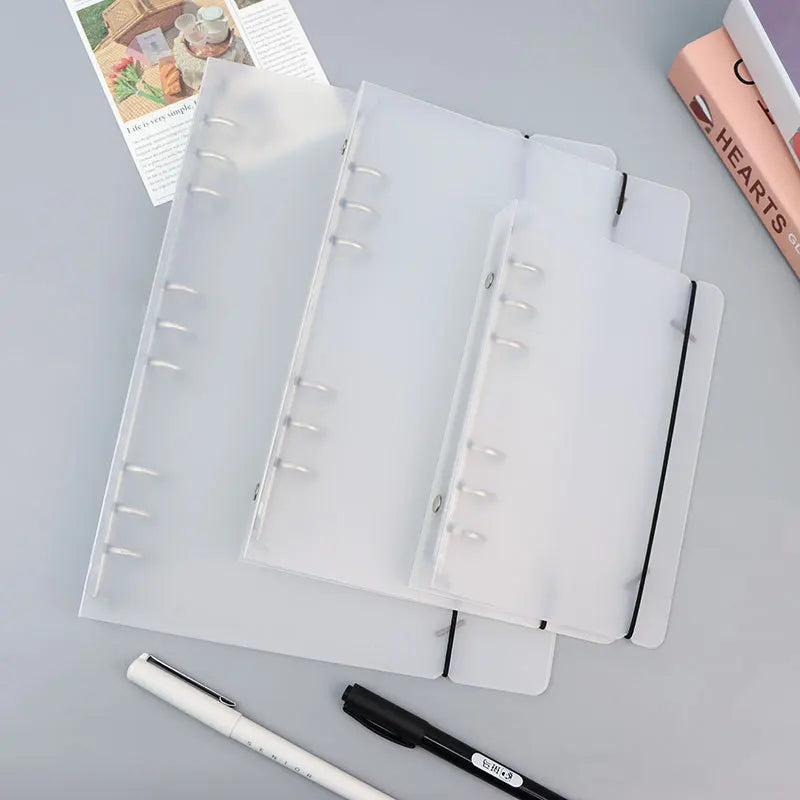 A5 6 7 Transparent Loose Leaf Binder Notebook Cover Zipper Bag Note
