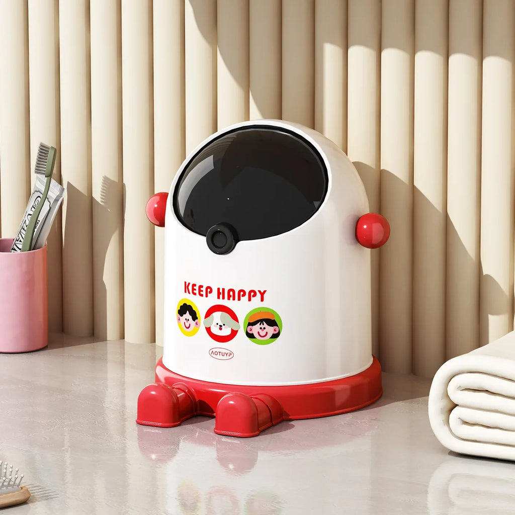 Mini Desktop Trash Can with Lid – Cute Desk Waste Bin