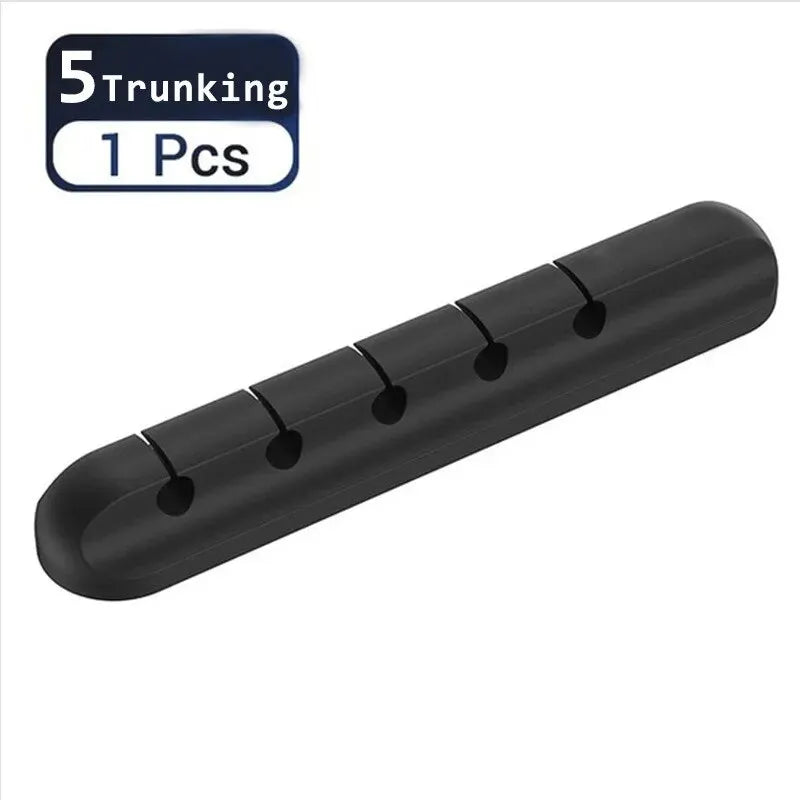 Silicone Desktop Cable Organizer – Self-Adhesive, 5 or 7 Holes