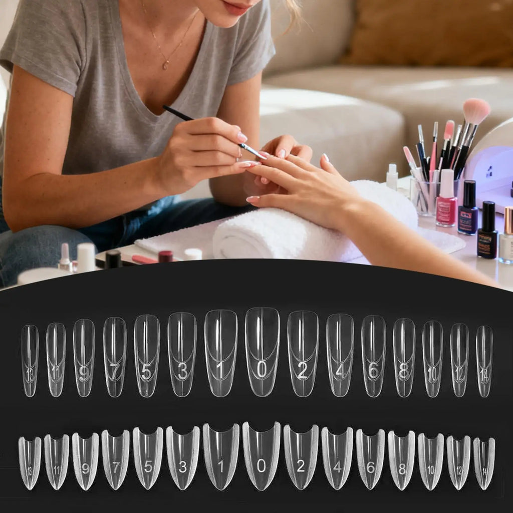 240Pcs Clear Nail Extension Builder Mold Tips | Full Cover Form