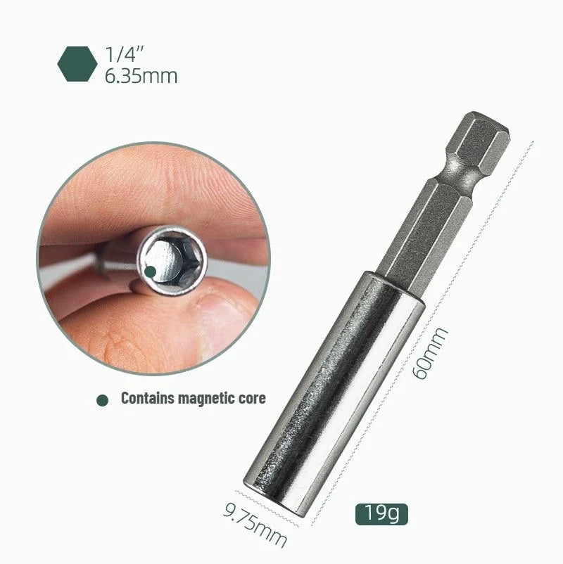 Magnetic Drill Bit Extension Set | 1/4" Hex Screwdriver Adapter