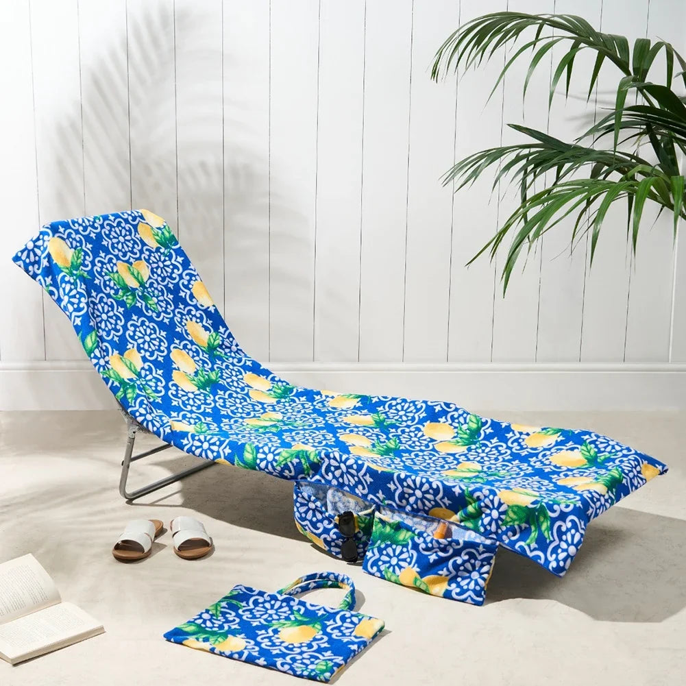 2-in-1 Beach Lounge Chair Cover & Tote Bag | Soft Microfiber