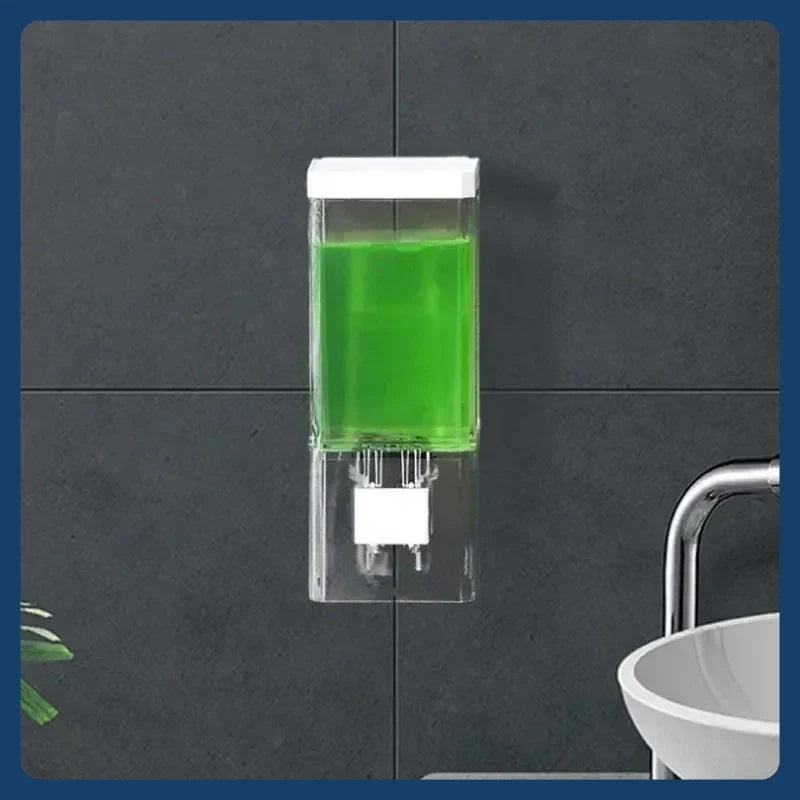 No-Drill Transparent Wall-Mounted Manual Soap Dispenser