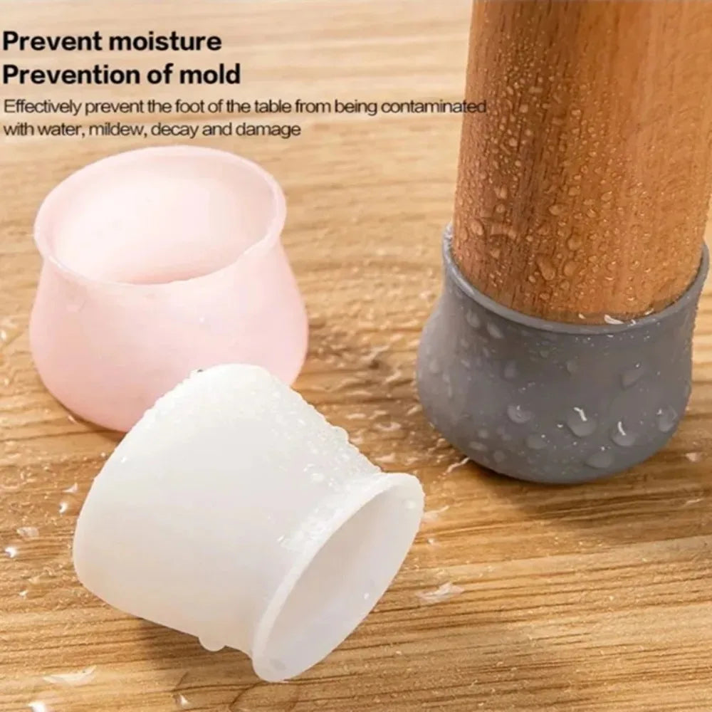Silicone Chair Leg Covers Anti-Slip Floor Protector Caps 4/12pc
