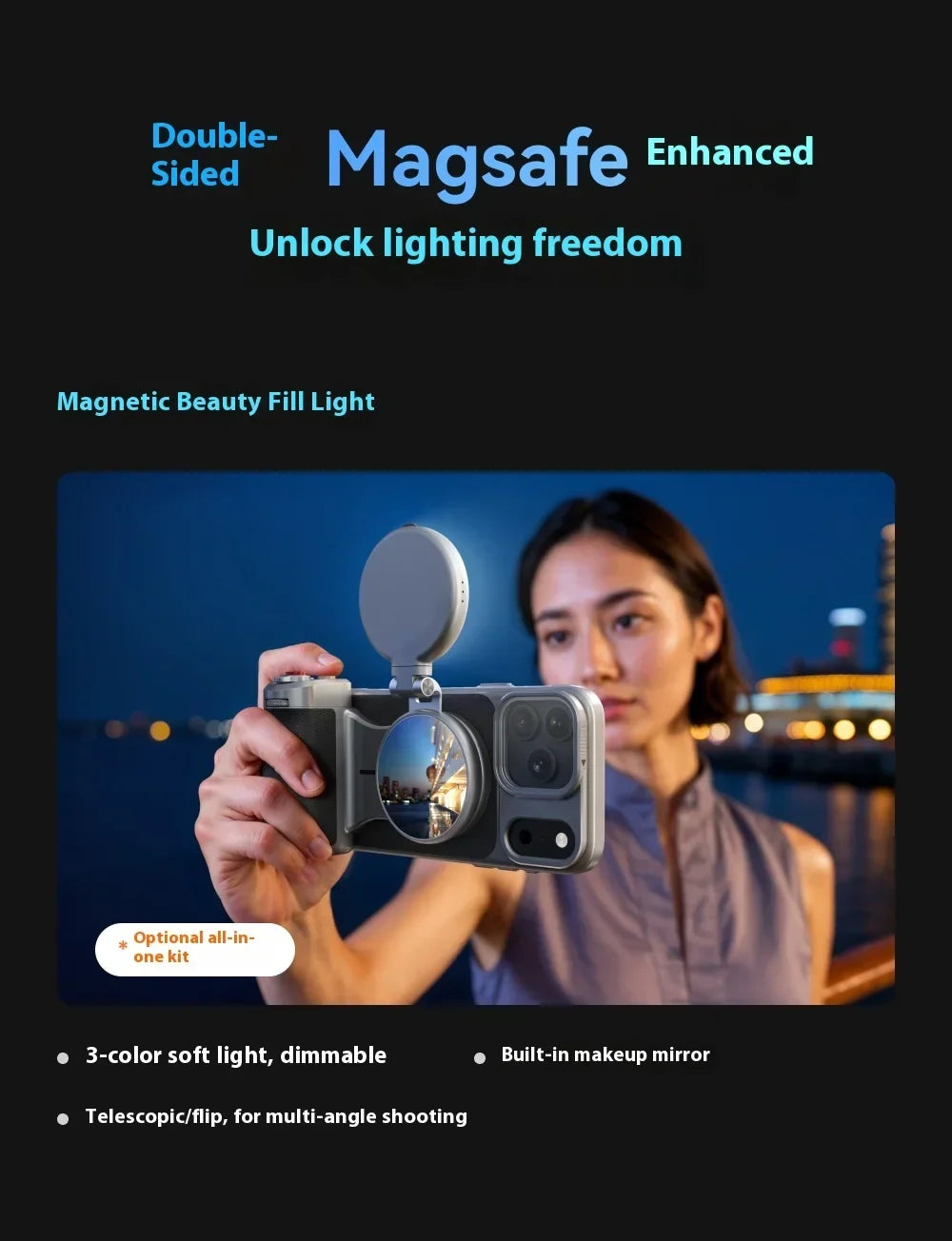 TELESIN Master Phone Camera Grip IPhone17 Max Magnetic Hand Holder