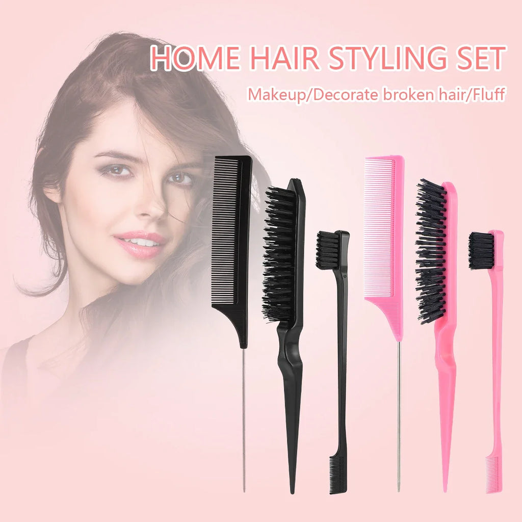 4pc Nylon Bristle Edge Hair Brush Set – Slick Back Styling