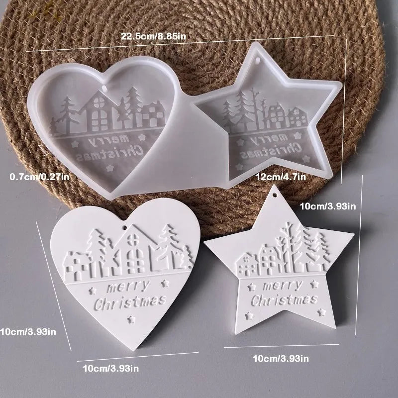 Christmas Silicone Ornament Molds – DIY Heart Star Tree Shapes