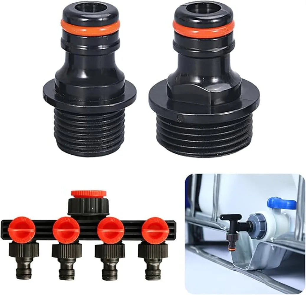 10-Pack 3/4" Garden Hose Quick Connect Adapter Fittings