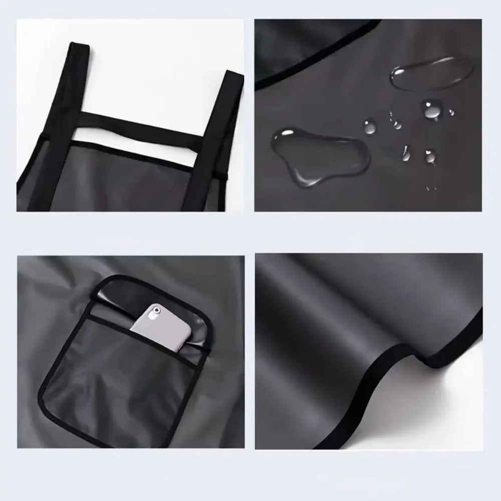 Waterproof Kitchen Apron Household PVC Oil Resistant Work Transparent
