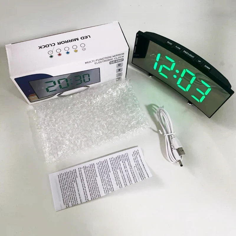 LED Digital Alarm Clock | Temperature Display, Adjustable Brightness