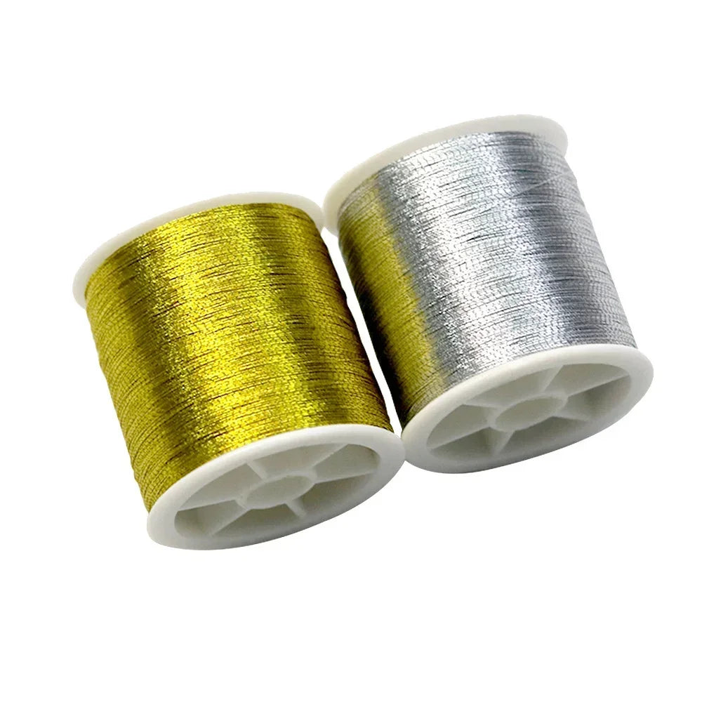 100M Metallic Embroidery Thread Gold Silver Cross Stitch Floss