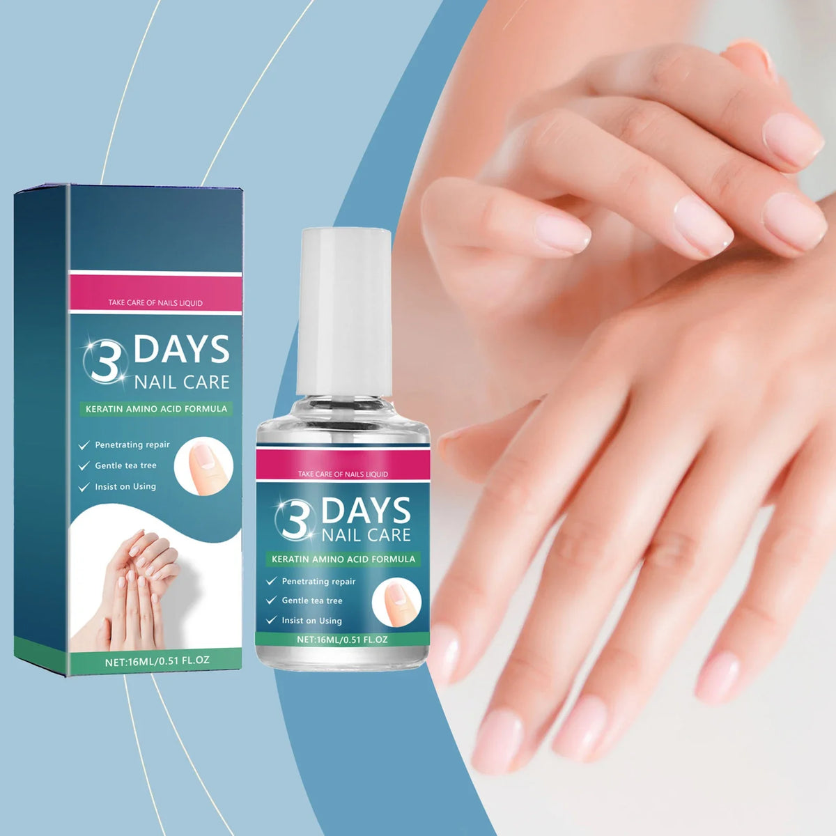 Keratin Amino Acid Nail Strengthening Serum – 3-Day Results