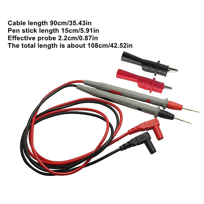 Gold-Plated Needle Tip Multimeter Test Probe Leads – 2 Pcs