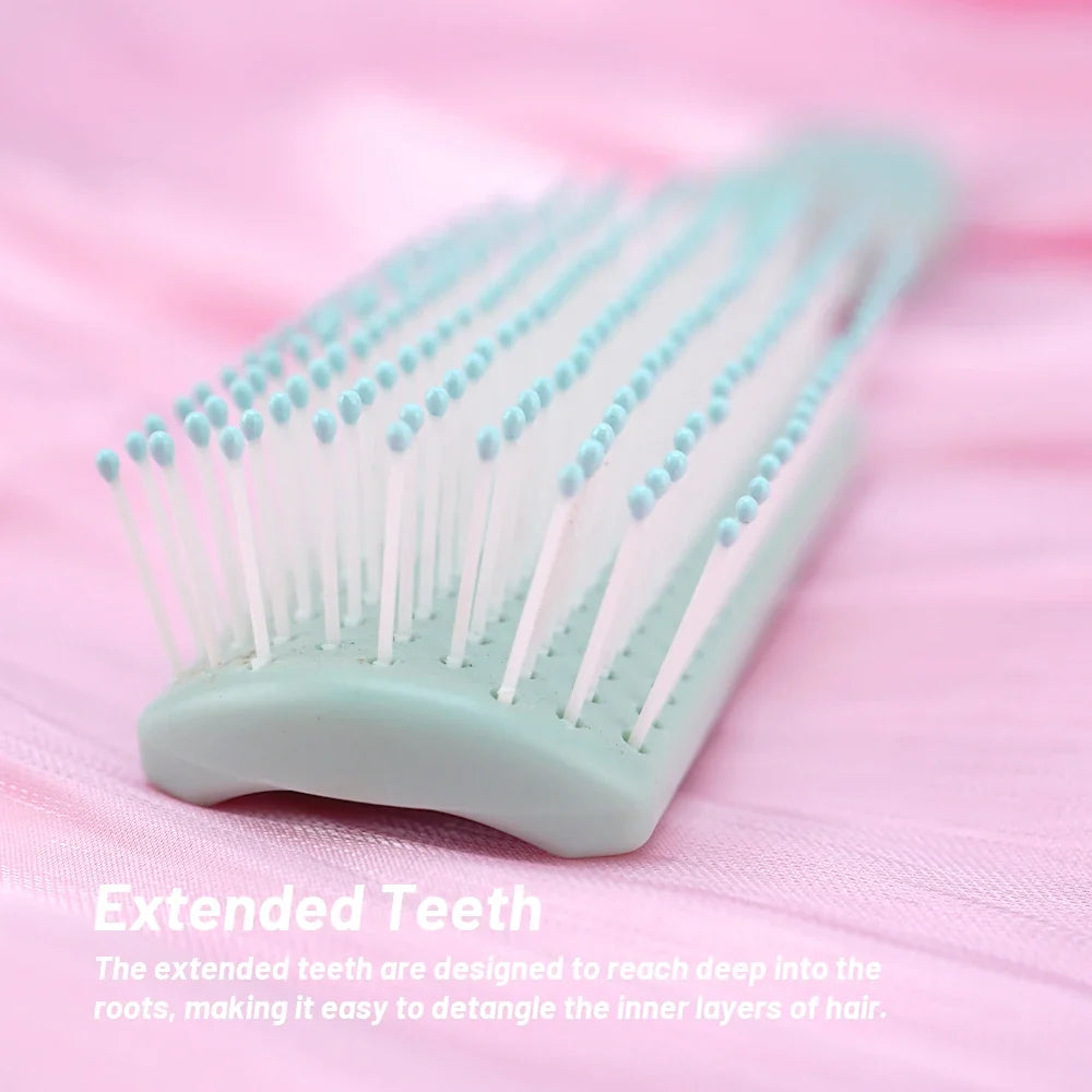 Pastel Hair Detangling Brush – Soft Bristles & Protective Cap