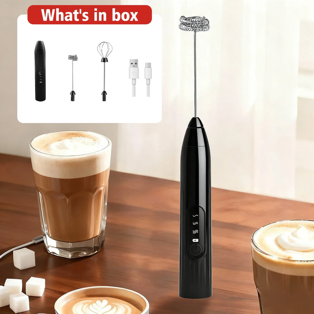 2-in-1 Rechargeable Handheld Milk Frother Wand & Drink Mixer