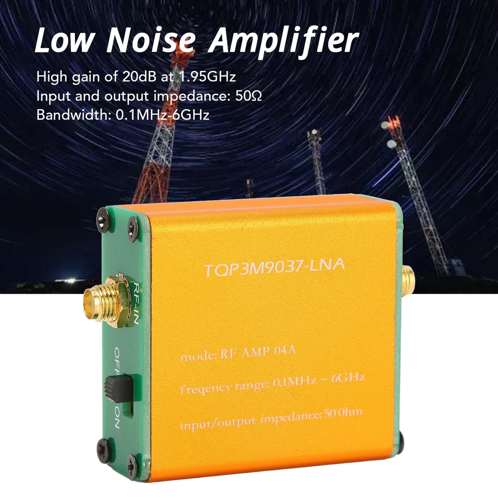 0.1MHz–6GHz 20dB LNA RF Low Noise Amplifier Preamplifier Module