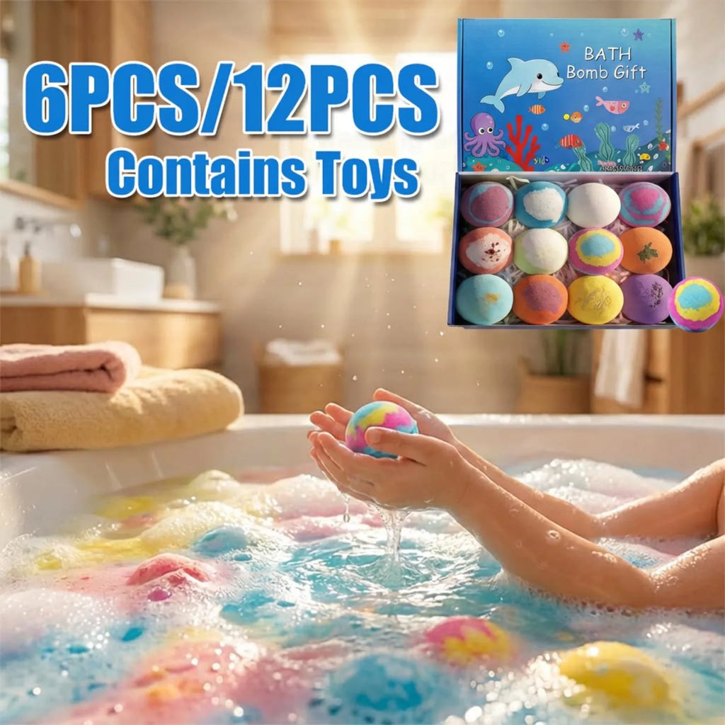 Ocean Surprise Toy Bath Bombs Set – Natural Kids Gift 6-12 PCS