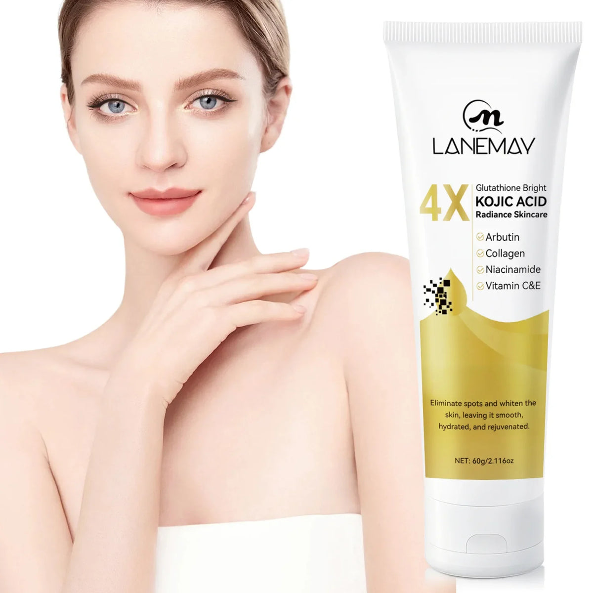 Glutathione & Kojic Acid Brightening Cream – Even Tone, 60g