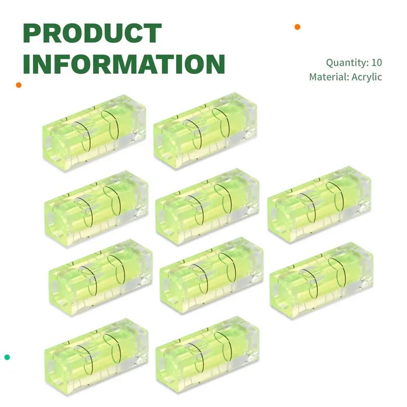 Mini Bubble Spirit Level 10x10x29mm – 6 or 10 Pack
