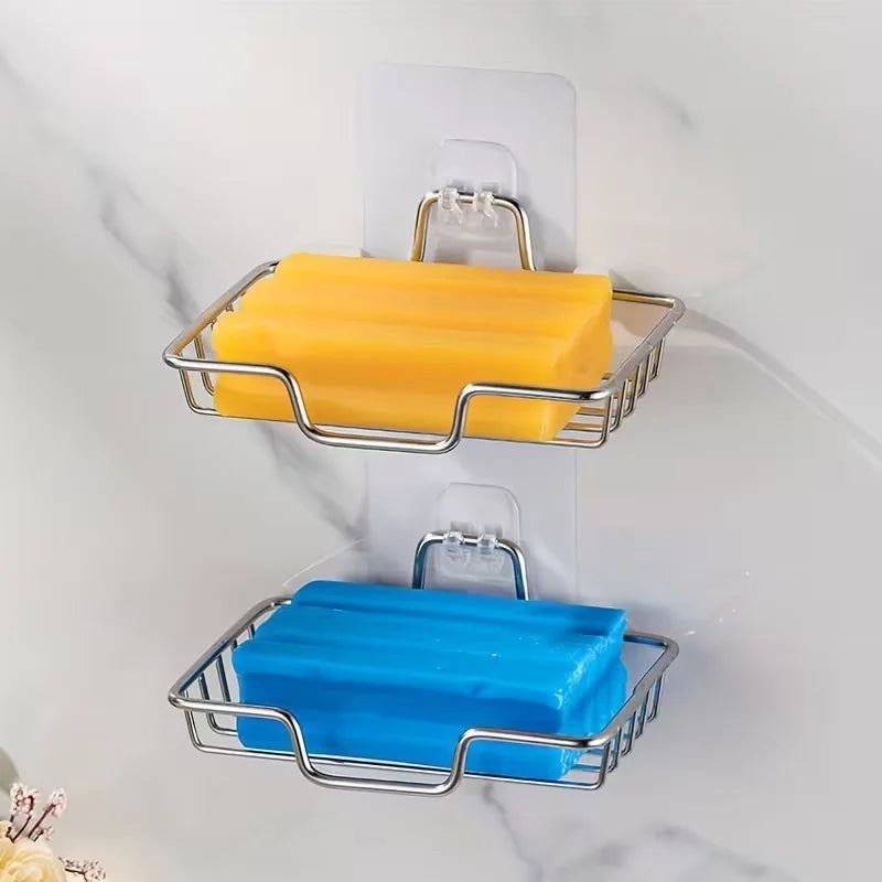Stainless Steel Wall-Mount Soap Dish | No-Drill Adhesive