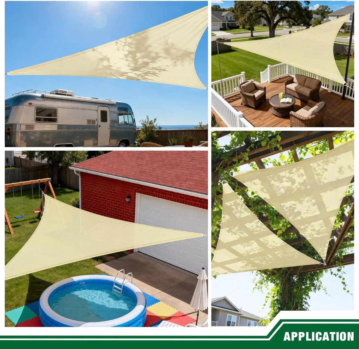 Triangle Sun Shade Sail Canopy 98 UV Block Shelter Cover Outdoor