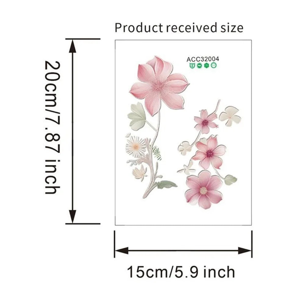 Beautiful Flowers Switch Wall Sticker PVC DIY Waterproof Removable