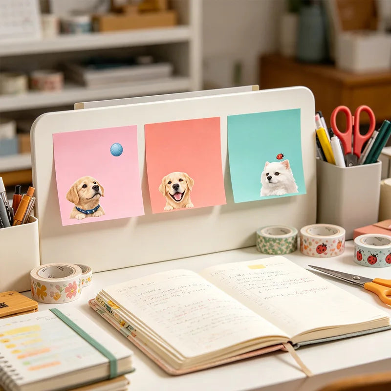 Kawaii Animal Sticky Notes Set – Cute Memo Pads for Journaling