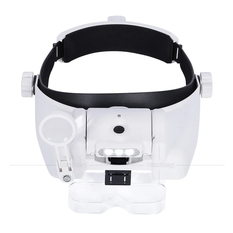 Headband Magnifier LED Rechargeable Loupe – Interchangeable Lens