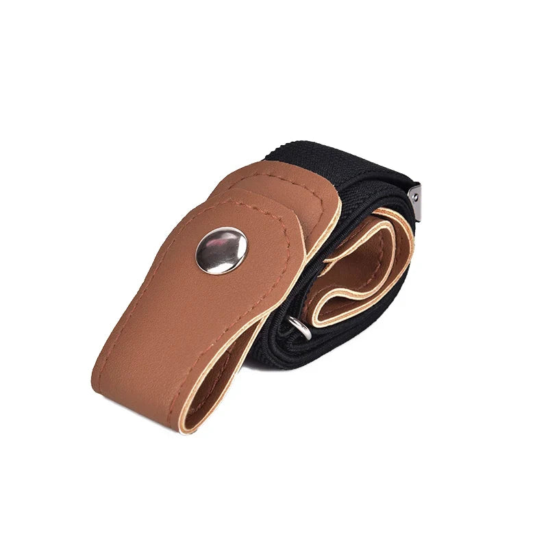 Kids Buckle-Free Stretch Belt – Adjustable Faux Leather Waistband