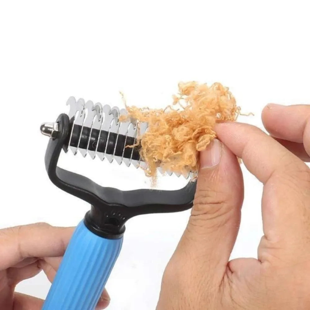 Dual Sided Stainless Steel Pet Grooming Comb Smooth Fur Tidying Tool