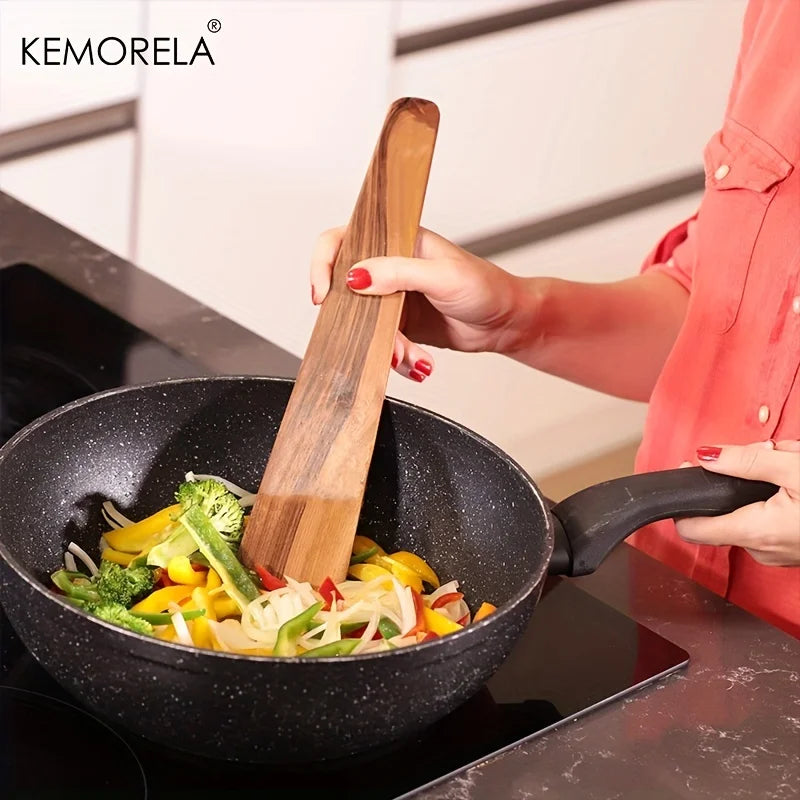 Teak Wood Triangular Cooking Spatula – Kitchen & Camping Tool