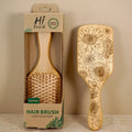 Natural Bamboo Square Comb – Sunflower Anti-Static Hair Comb