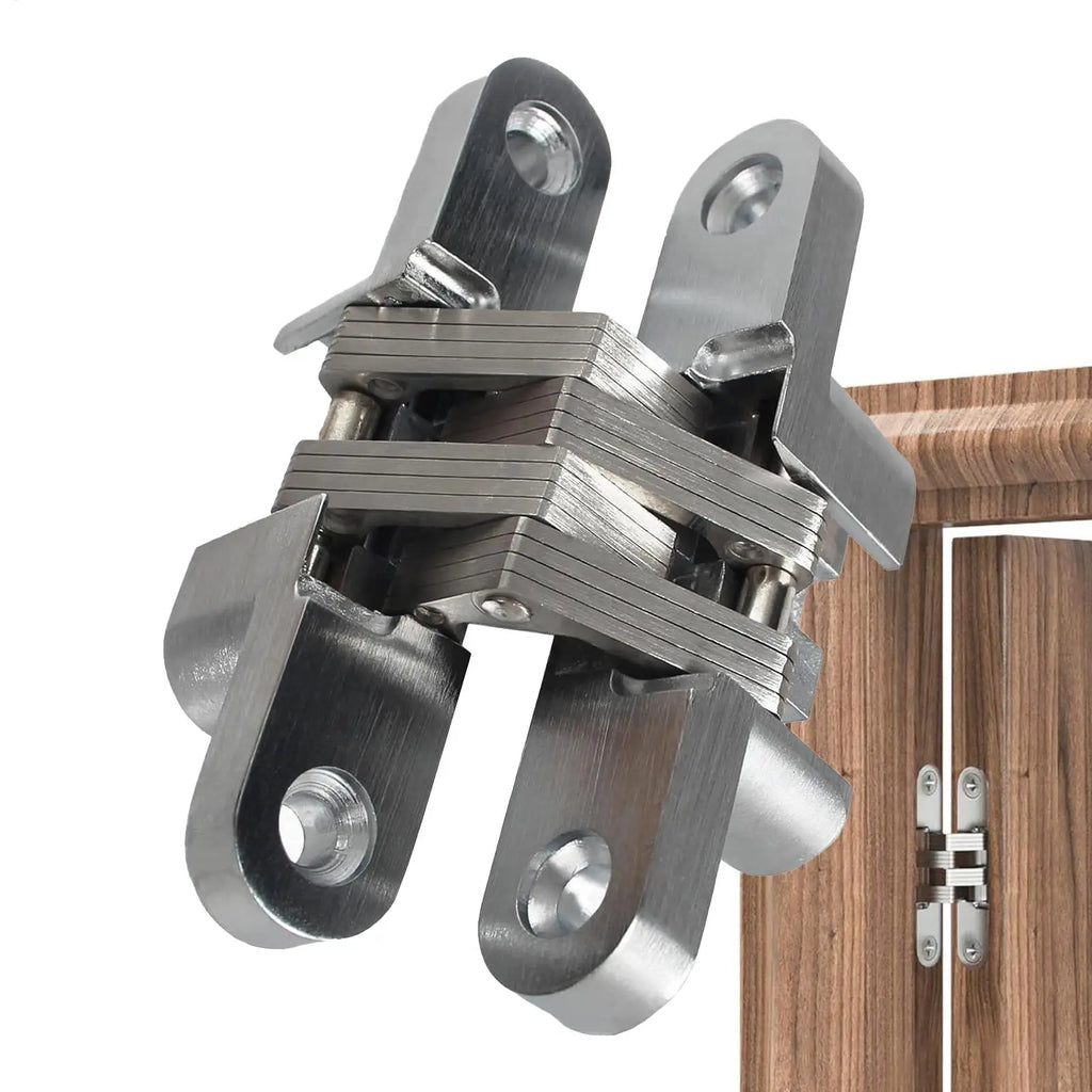 Invisible Door Hinges 180° Concealed Heavy Duty Zinc Alloy