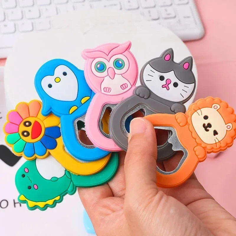Cartoon Small Animal Bottle Opener Refrigerator Magnet Pvc Soft Glue