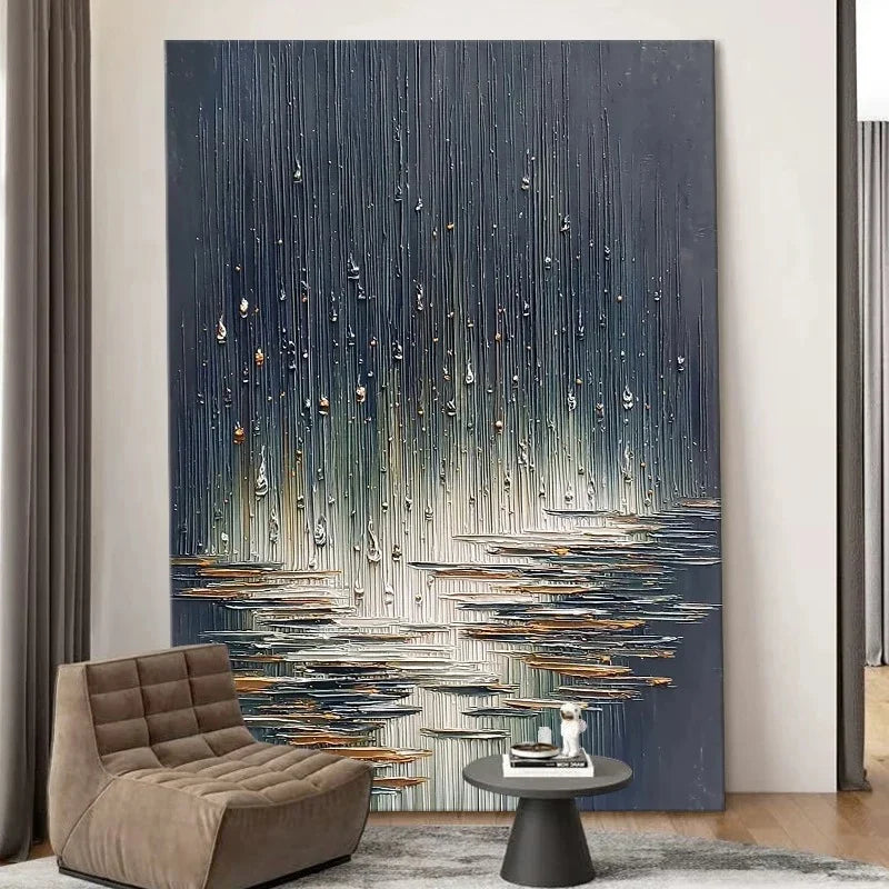 Hand Painted Abstract Water Drop Oil Painting | Canvas Wall Art