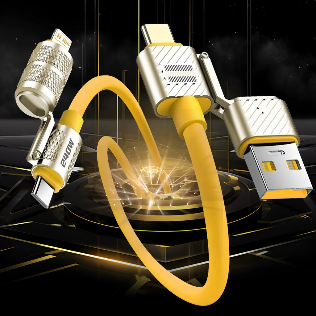 240W 4-in-1 Fast Charging USB-C Cable | Zinc Alloy Type-C
