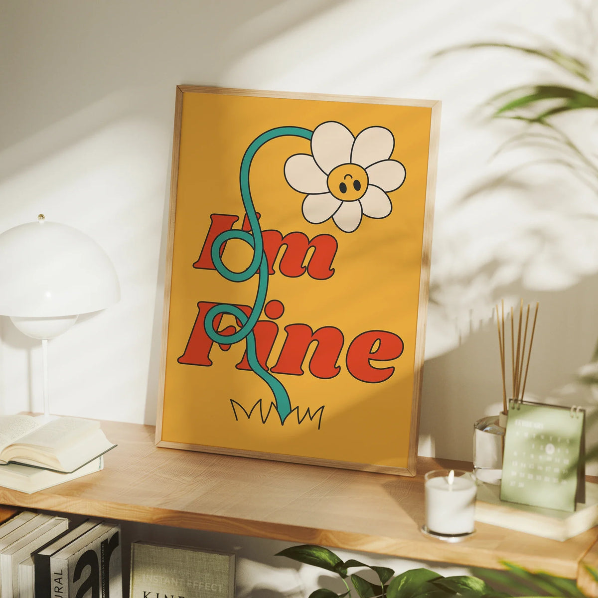 "I'm Fine" Sunflower Quote Canvas Wall Art Print | Home Décor