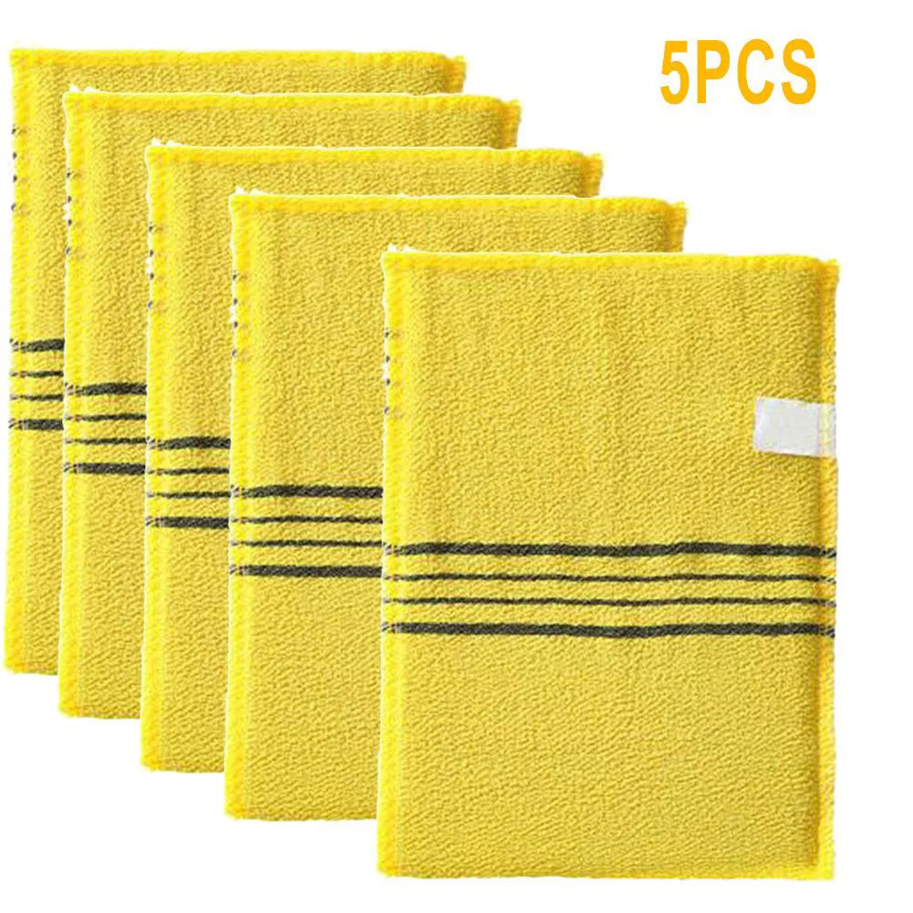 Korean Exfoliating Bath Washcloth Body Scrub Towel 5 Pack