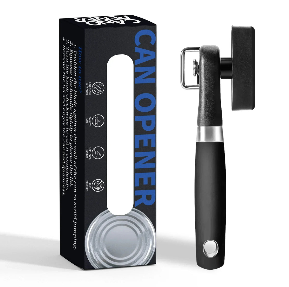 Safe Cut Can Opener Smooth Edge Handheld Food Grade Stainless Steel