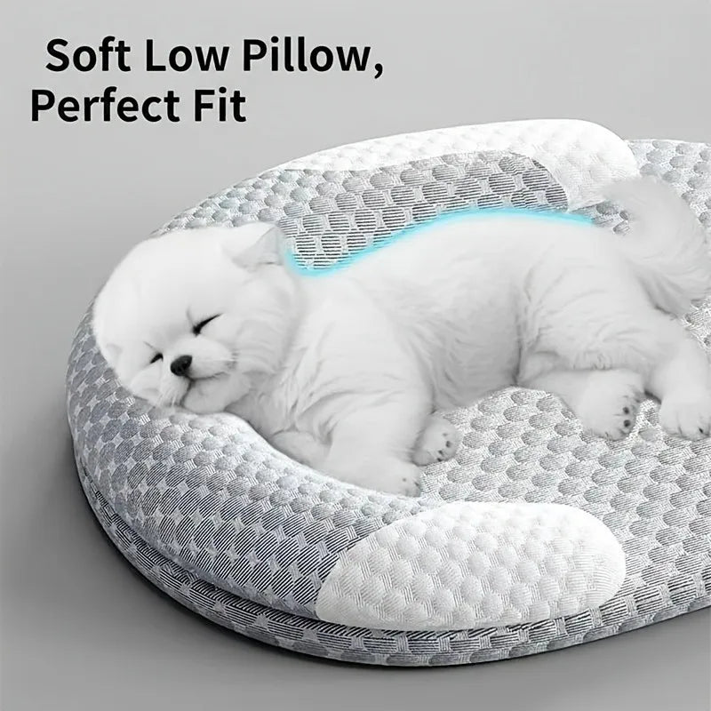 Cooling Raised Edge Pet Bed – Non-Slip Washable Dog & Cat Bed